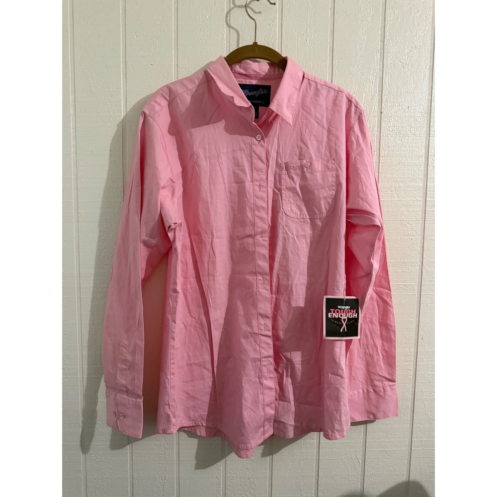 Wrangler Tough Enough to Wear Pink Western Shirt LWB093K Pink Cotton Large